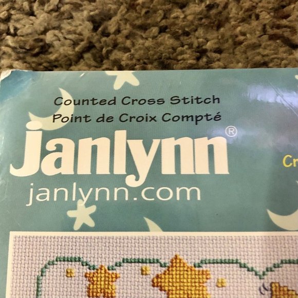 Janlynn Counted Cross Stitch Kit NEW Crescent Moon Birth Announcement 063-0102 - Picture 3 of 8